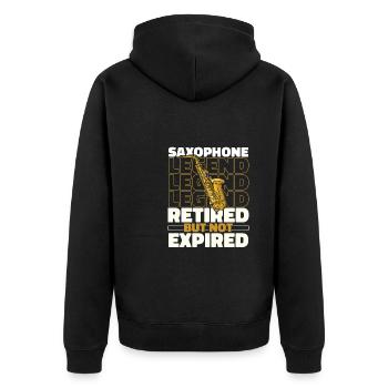 Saxophone Saxophone Retraité - Veste à capuche bio Premium Unisexe - noir - Dos - Nico (187cm)