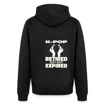 K Pop Kpop Korean Pop Im Ruhestand - Unisex Premium Bio Zip Hoodie - Schwarz - Hinten - Nico (187cm)