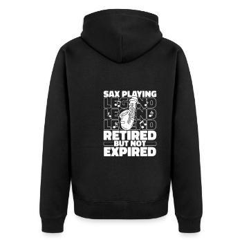 Saxophone Saxophone Retiré - Veste à capuche bio Premium Unisexe - noir - Dos - Nico (187cm)