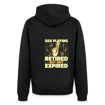 Saxophone Saxophone Retiré - Veste à capuche bio Premium Unisexe - noir - Dos - Nico (187cm)
