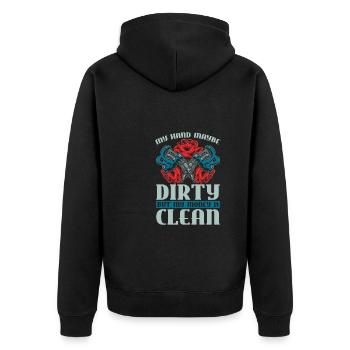 Peintre Vernisseur Lustig - Veste à capuche bio Premium Unisexe - noir - Dos - Nico (187cm)