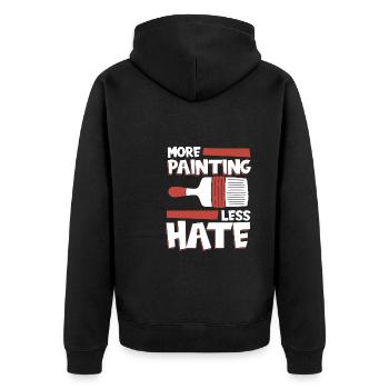 Maler Lackierer Kalt - Unisex Premium Bio Zip Hoodie - Schwarz - Hinten - Nico (187cm)
