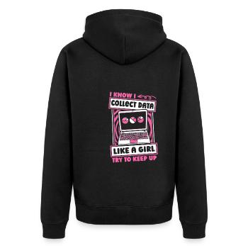 Analyste de données en science des données Girl - Veste à capuche bio Premium Unisexe - noir - Dos - Nico (187cm)