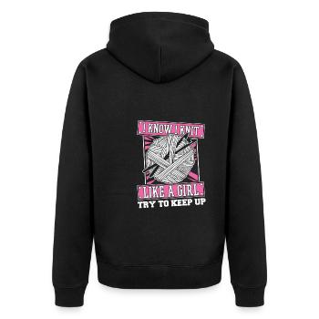 Tricoter des filles - Veste à capuche bio Premium Unisexe - noir - Dos - Nico (187cm)
