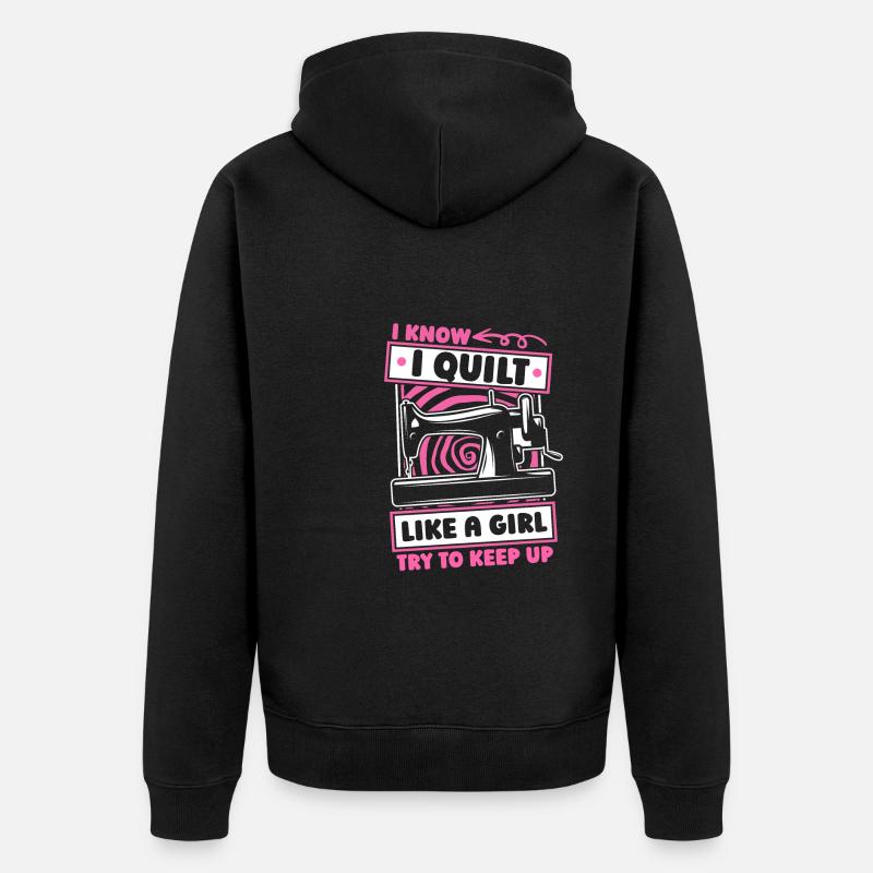 Quilting Filles - Veste à capuche bio Premium Unisexe - noir