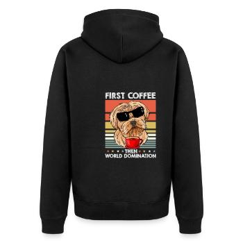 Wheaten Terrier Lunettes de soleil Café - Veste à capuche bio Premium Unisexe - noir - Dos - Nico (187cm)