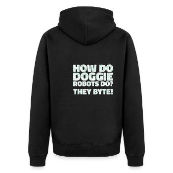 Robotik Ai Roboter Komisch - Unisex Premium Bio Zip Hoodie - Schwarz - Hinten - Nico (187cm)