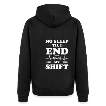 Krankenschwester Herzschlag - Unisex Premium Bio Zip Hoodie - Schwarz - Hinten - Nico (187cm)
