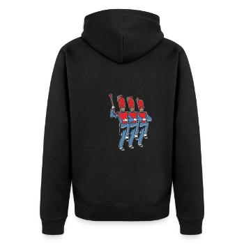 Fanfahrenzug Spielmannszug - Unisex Premium Bio Zip Hoodie - Schwarz - Hinten - Nico (187cm)