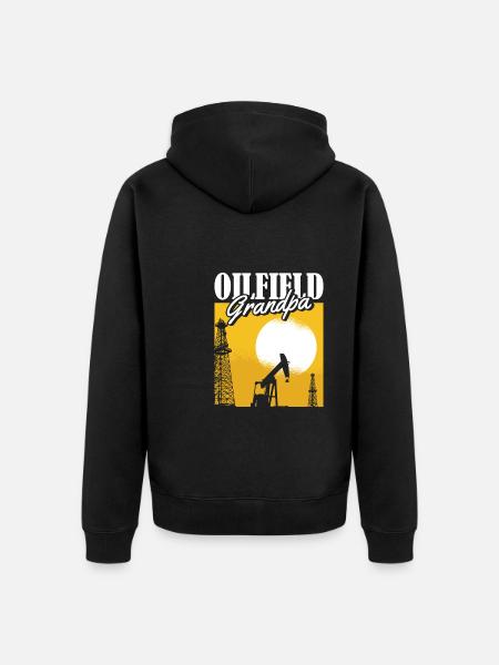 Ölfeld Bohrinsel Opa - Unisex Premium Bio Zip Hoodie - Schwarz