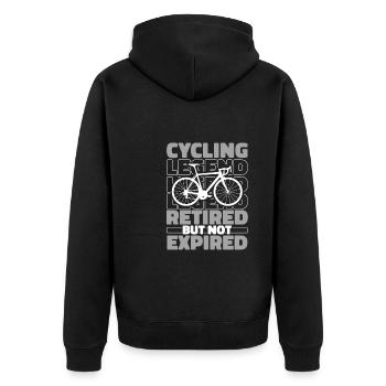 Rennrad Radsport Radsportler Rentner - Unisex Premium Bio Zip Hoodie - Schwarz - Hinten - Nico (187cm)