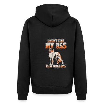 Australian Shepherd - Unisex Premium Bio Zip Hoodie - Schwarz - Hinten - Nico (187cm)