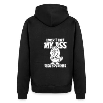 Castor Je n’ai pas pété mes fesses t’a soufflé un baiser - Veste à capuche bio Premium Unisexe - noir - Dos - Nico (187cm)