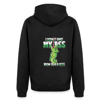 Chameleon Chamäleon - Unisex Premium Organic Zip Hoodie - black - Back - Nico (187cm)