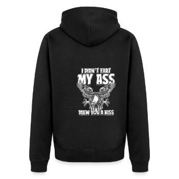 Adler Je n’ai pas pété mes fesses t’a soufflé un baiser - Veste à capuche bio Premium Unisexe - noir - Dos - Nico (187cm)