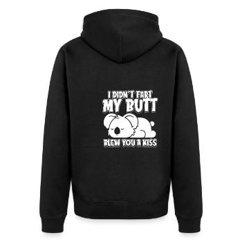 Koala bear I didn't fart my butt blew you a kiss - Unisex Premium Organic Zip Hoodie - black - Back - Nico (187cm)