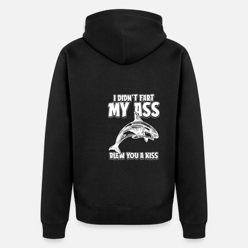 Orca Wal Killerwal Schwertwal - Unisex Premium Bio Zip Hoodie - Schwarz