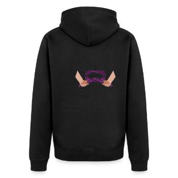 Karate - Unisex Premium Bio Zip Hoodie - Schwarz - Hinten - Nico (187cm)