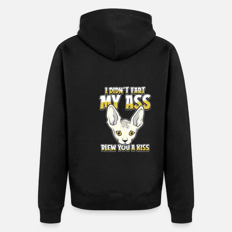 Chat Sphynx - Veste à capuche bio Premium Unisexe - noir