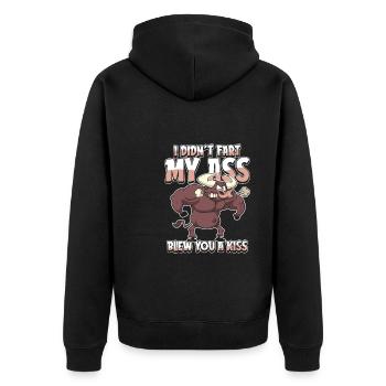 Stier Bulle Rind - Unisex Premium Bio Zip Hoodie - Schwarz - Hinten - Nico (187cm)