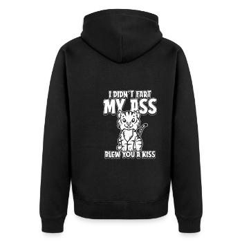 Tiger Fun Je n’ai pas pété mes fesses t’a soufflé un baiser - Veste à capuche bio Premium Unisexe - noir - Dos - Nico (187cm)