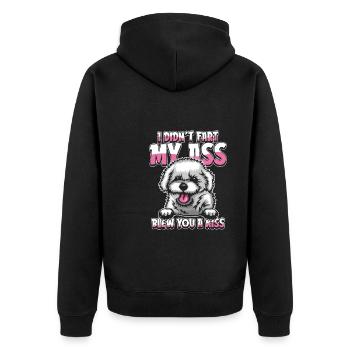 Bichon Frize - Veste à capuche bio Premium Unisexe - noir - Dos - Nico (187cm)