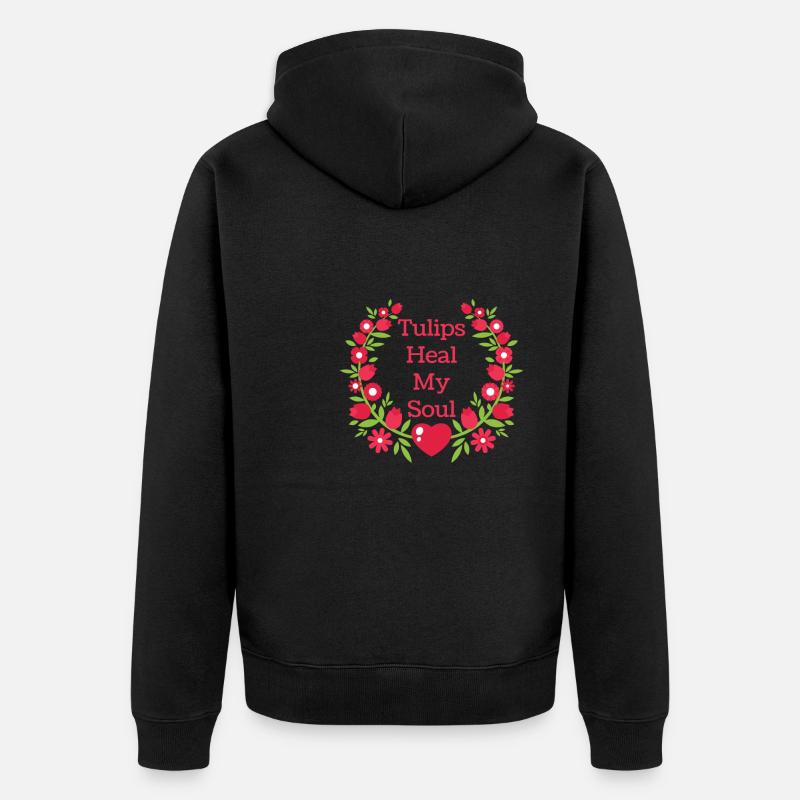 Cœurs de tulipes - Veste à capuche bio Premium Unisexe - noir