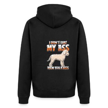 Caniche Je n’ai pas pété mes fesses t’a soufflé un baiser - Veste à capuche bio Premium Unisexe - noir - Dos - Nico (187cm)