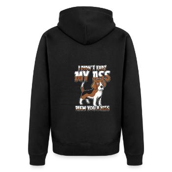 Beagle Je n’ai pas pété mes fesses t’a soufflé un baiser - Veste à capuche bio Premium Unisexe - noir - Dos - Nico (187cm)