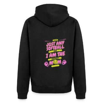 Maman softball - Veste à capuche bio Premium Unisexe - noir - Dos - Nico (187cm)