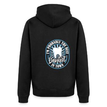 Dentist dentist best - Unisex Premium Organic Zip Hoodie - black - Back - Nico (187cm)