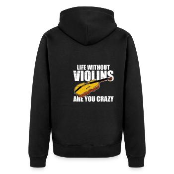 Violin Violin - Unisex Premium Organic Zip Hoodie - black - Back - Nico (187cm)