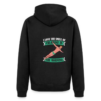 Turmspringen Turmspringer Chlor - Unisex Premium Bio Zip Hoodie - Schwarz - Hinten - Nico (187cm)
