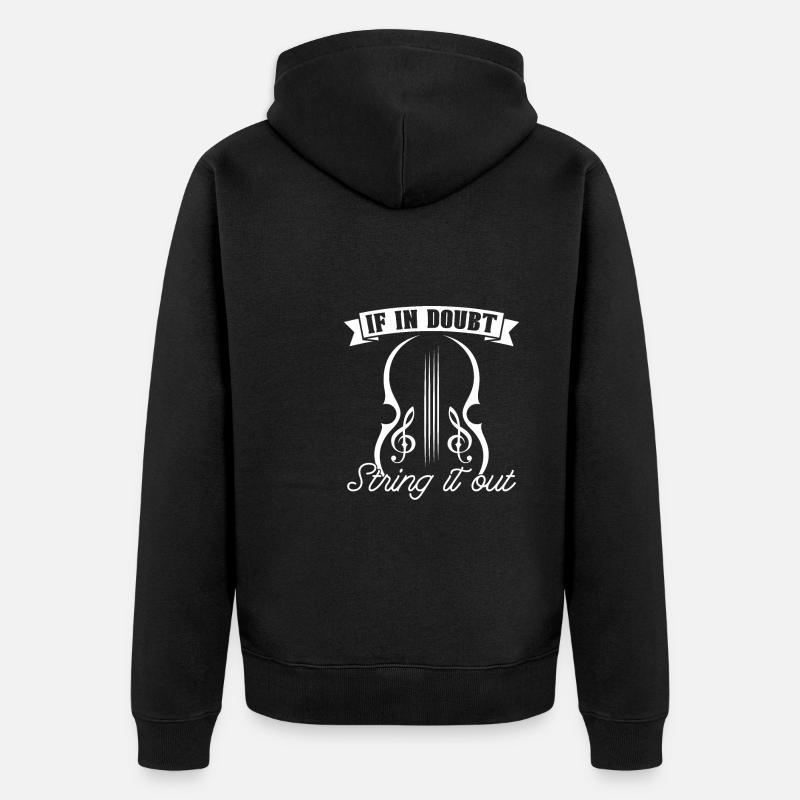 Cordes de violon de violon - Veste à capuche bio Premium Unisexe - noir