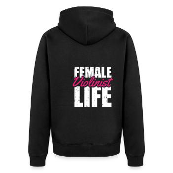 Violin Violin - Unisex Premium Organic Zip Hoodie - black - Back - Nico (187cm)