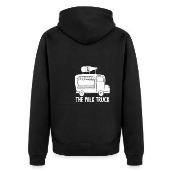 Cow Milk Milk Truck - Unisex Premium Organic Zip Hoodie - black - Back - Nico (187cm)
