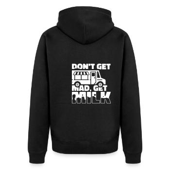 Cow Milk Milk Truck - Unisex Premium Organic Zip Hoodie - black - Back - Nico (187cm)