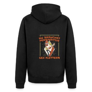 Baumpfleger Baumkletterer Arborist Witzig - Unisex Premium Bio Zip Hoodie - Schwarz - Hinten - Nico (187cm)