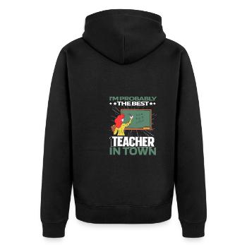 Enseignant Pédagogue Meilleur - Veste à capuche bio Premium Unisexe - noir - Dos - Nico (187cm)