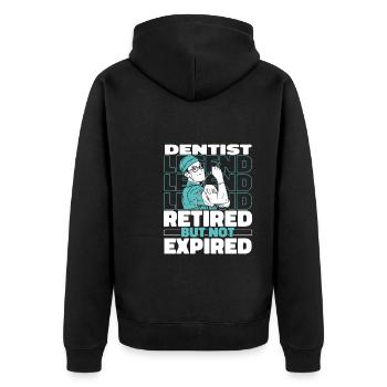 Zahnarzt Dentist Im Ruhestand - Unisex Premium Bio Zip Hoodie - Schwarz - Hinten - Nico (187cm)