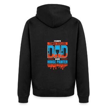 Maler Lackierer Papa - Unisex Premium Bio Zip Hoodie - Schwarz - Hinten - Nico (187cm)