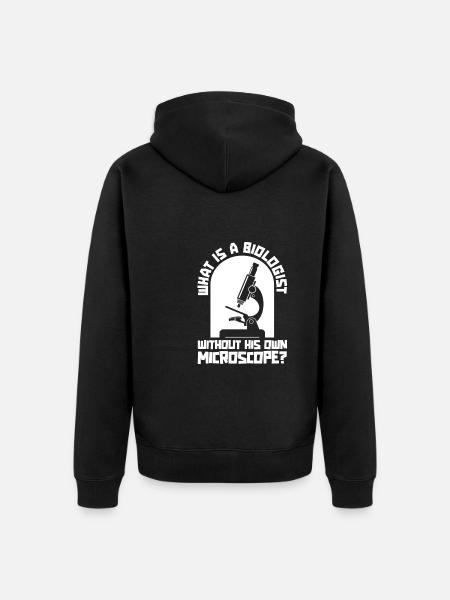 Biology Biologist Microscope - Unisex Premium Organic Zip Hoodie - black