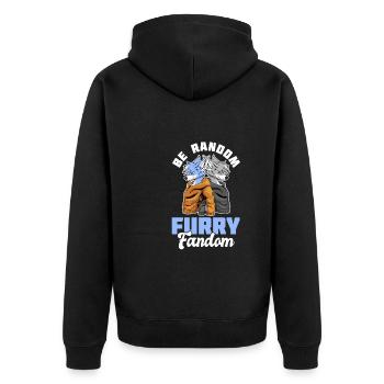 Furry Fandom Fursuits Cool - Unisex Premium Bio Zip Hoodie - Schwarz - Hinten - Nico (187cm)