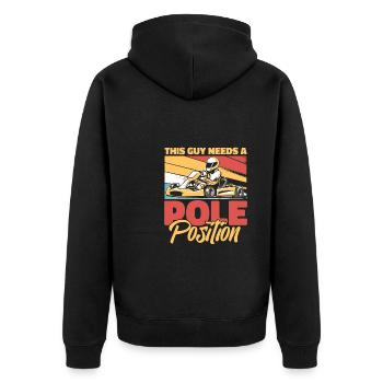 Go Kart Karting Karting Karting Driver Funny - Unisex Premium Organic Zip Hoodie - black - Back - Nico (187cm)
