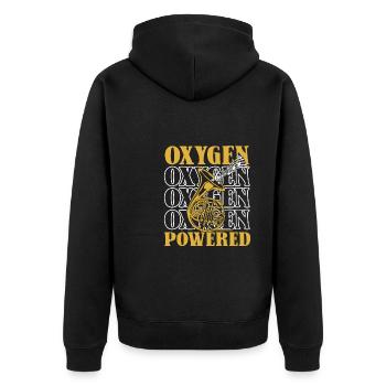 Fanfare Procession Tuba Oxygen - Unisex Premium Organic Zip Hoodie - black - Back - Nico (187cm)