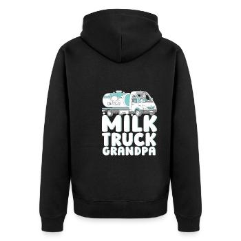 Camion de lait de vache Grandpa Milk - Veste à capuche bio Premium Unisexe - noir - Dos - Nico (187cm)