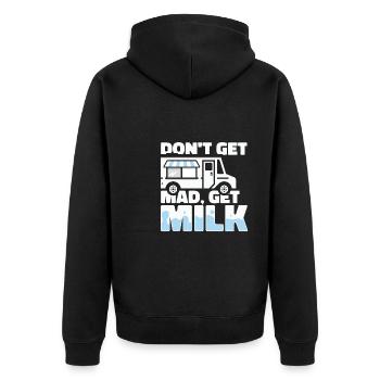 Lait de vache Fun Milk Cart - Veste à capuche bio Premium Unisexe - noir - Dos - Nico (187cm)