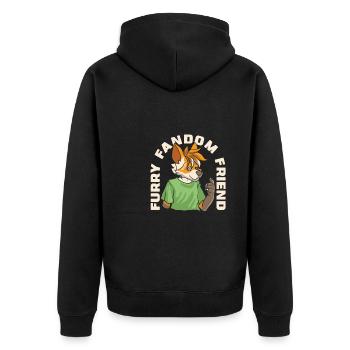 Furry Fandom Fursuits Fun - Unisex Premium Bio Zip Hoodie - Schwarz - Hinten - Nico (187cm)