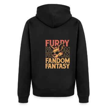 Furry Fandom Fursuits - Veste à capuche bio Premium Unisexe - noir - Dos - Nico (187cm)