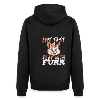 Furry Fandom Fursuits - Veste à capuche bio Premium Unisexe - noir - Dos - Nico (187cm)